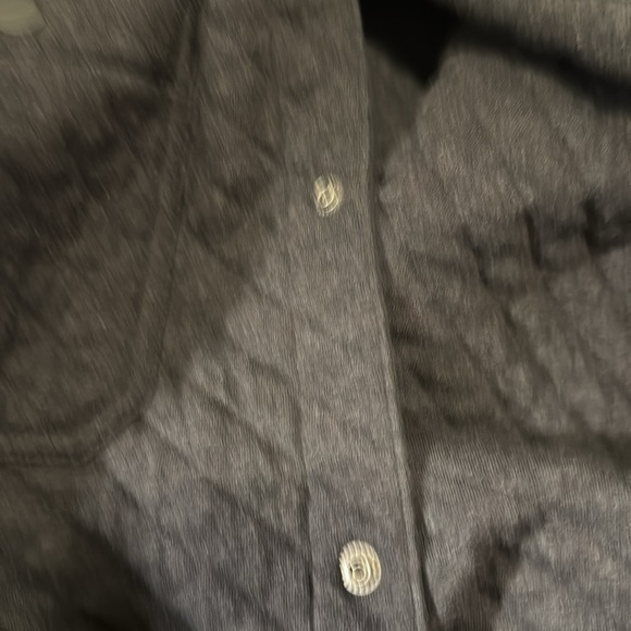 L.L. Bean shirt jacket men’s large tall pockets soft quilted dark gray snaps - Picture 11 of 16